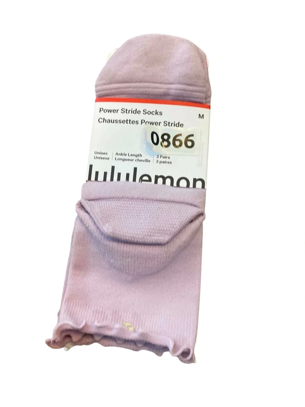 NWT Lululemon Power Stride Socks Size Medium 3 pk